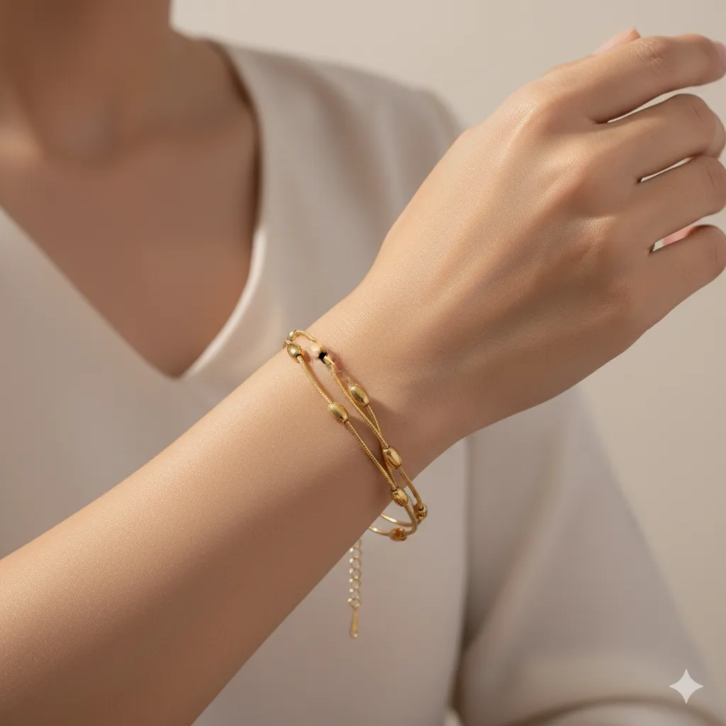 thin dot bracelet (multi chain)